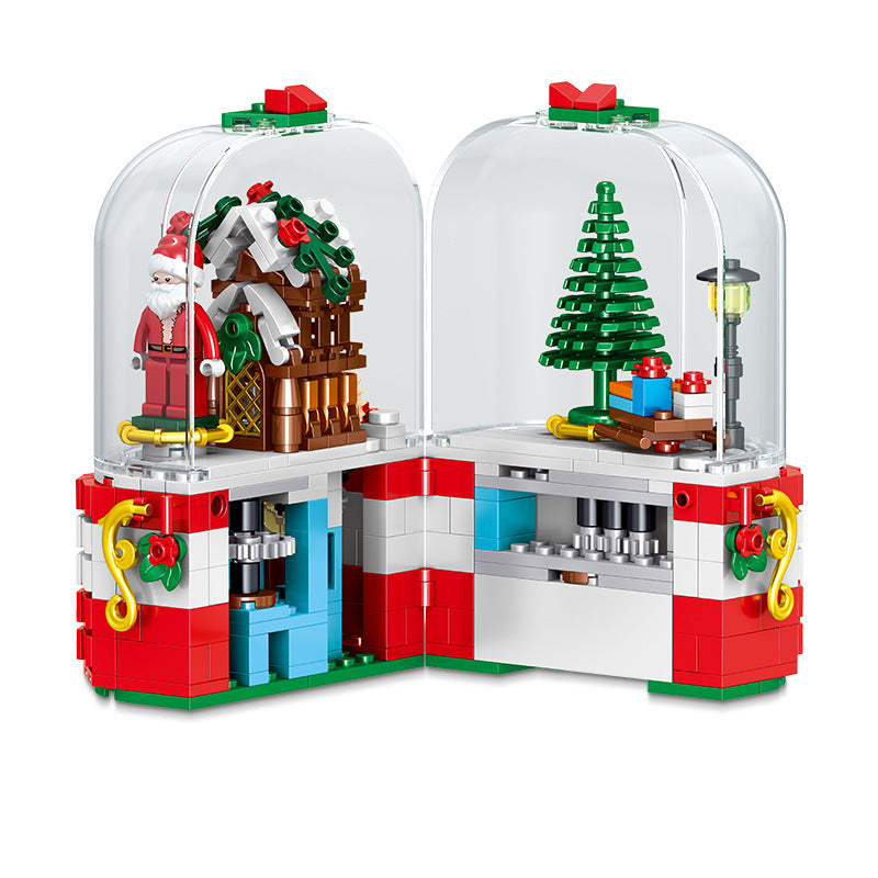 Christmas tree santa claus DIY assembly engineering blocks toys, children educational science learning toys, block brick kits STEM toys  #QL0985