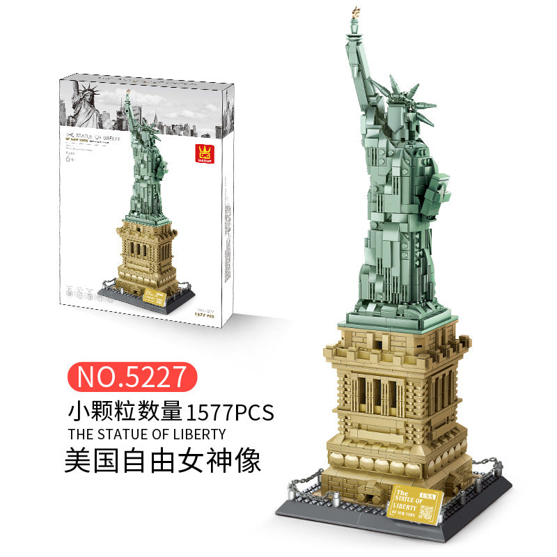 The statue of Liberty building block bricks toys, DIY assembly engineering toys, children educational science learning toys, block brick kits STEM toys
